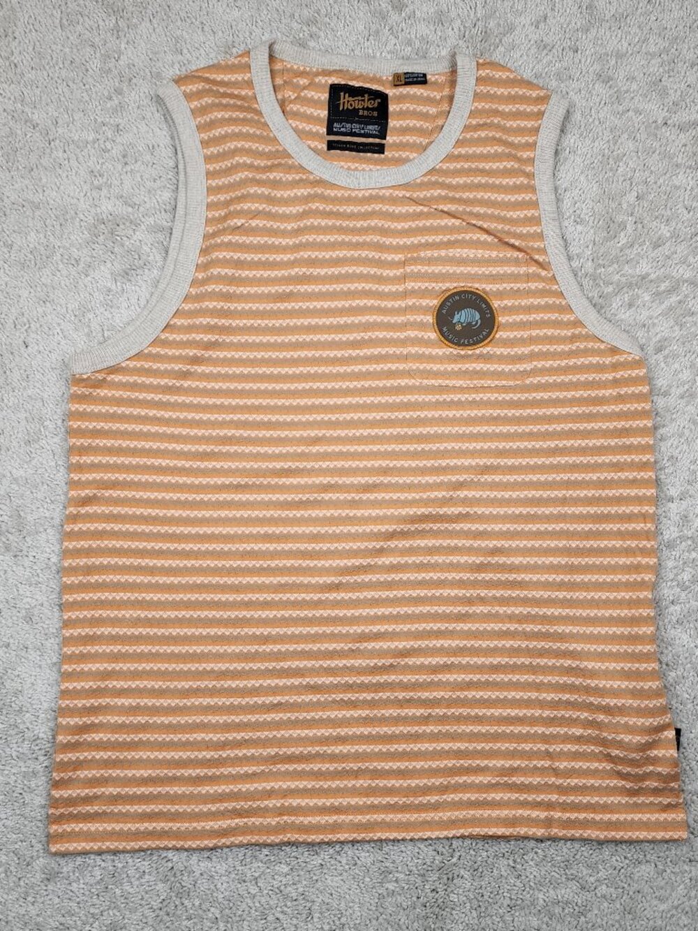 Howler Brothers ACL Fest Yellow Rose Collection Stripe Tank top XL Austin Texas